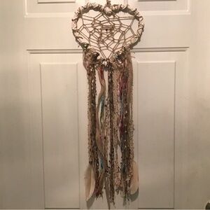 Macrame multi texture heart dream catcher